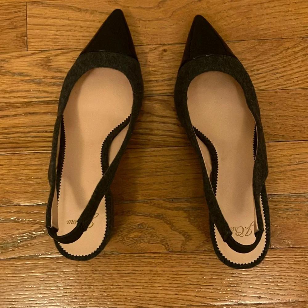 J. Crew block heel flannel pump - NEVER WORN
