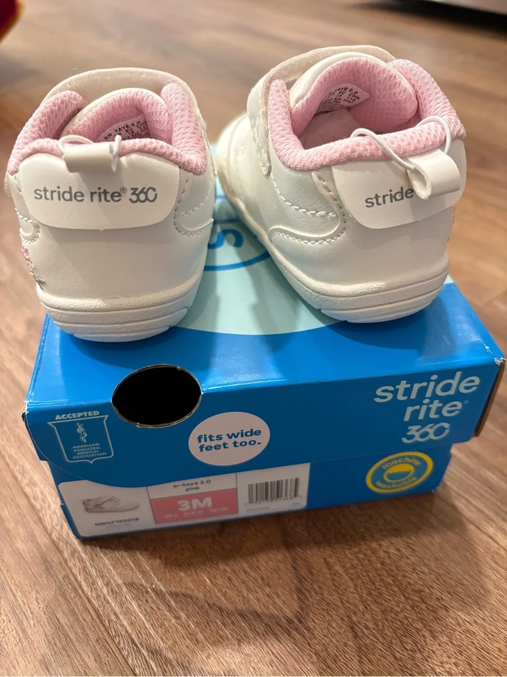 Stride Rite 360 Taye 2.0 White and Pink Floral Sneaker