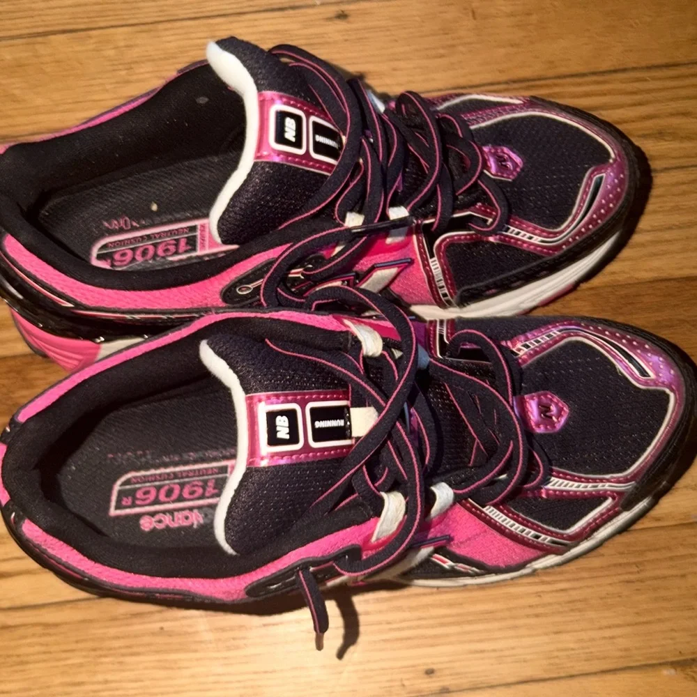 New Balance Kids' Pink and Black Athletic Sneakers
