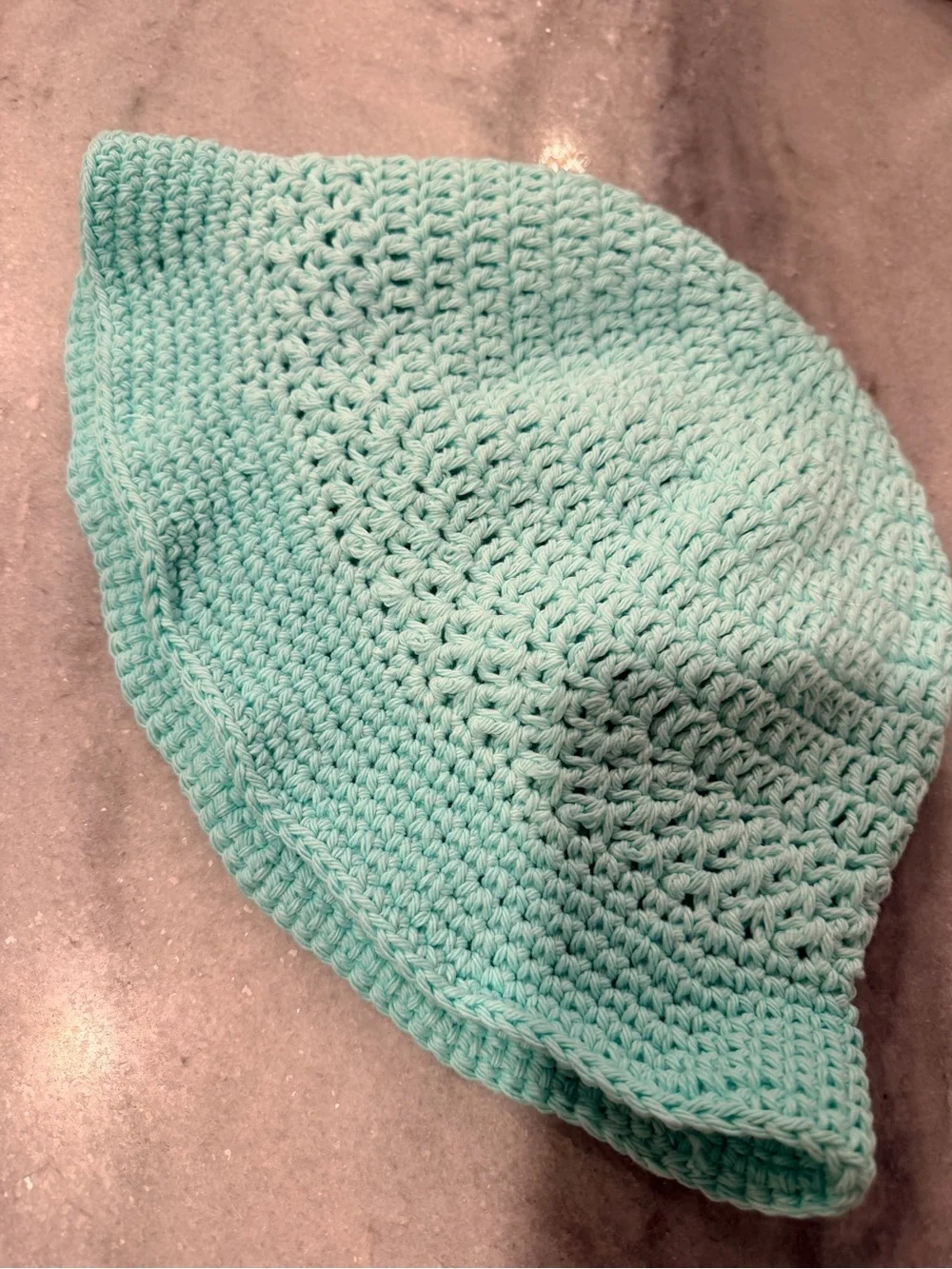 Handmade Crochet Bucket Hat 100% Cotton Lightweight Packable Festival Boho Beach