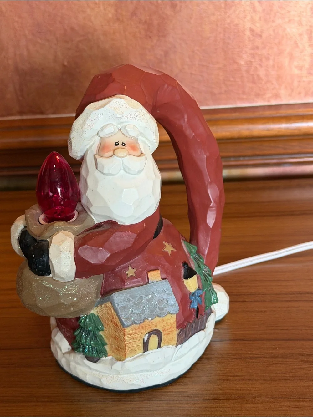 Vintage Santa Light Lamp  Henton Santa's Long Hat Handle 7