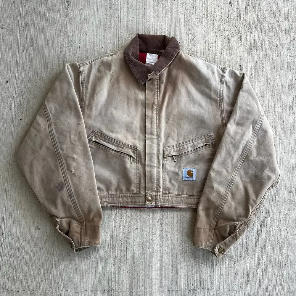 Carhartt cropped detroit style brown work wear jacket
