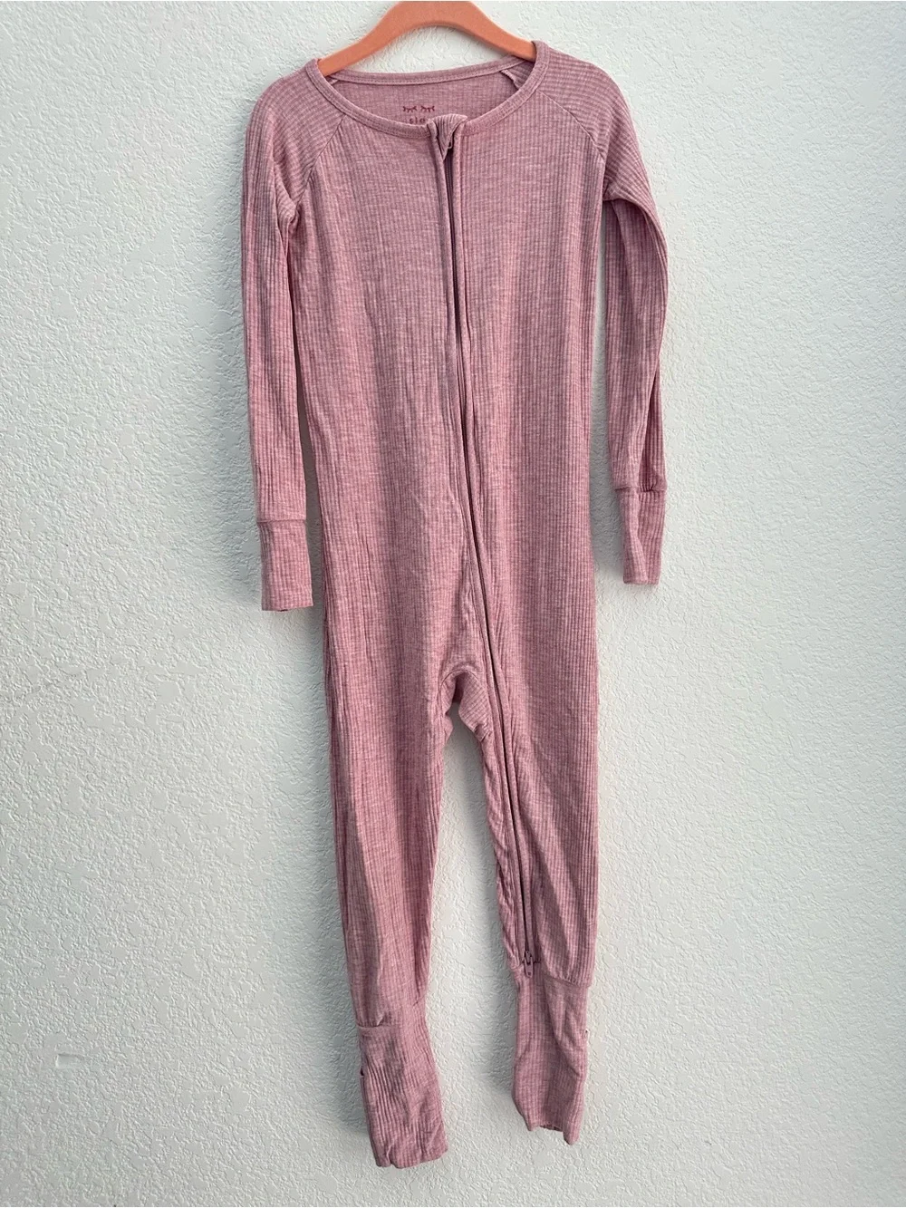 Little Sleepies Heather Mauve Ribbed Zippy Bamboo Pajamas Romper Sleeper 3T