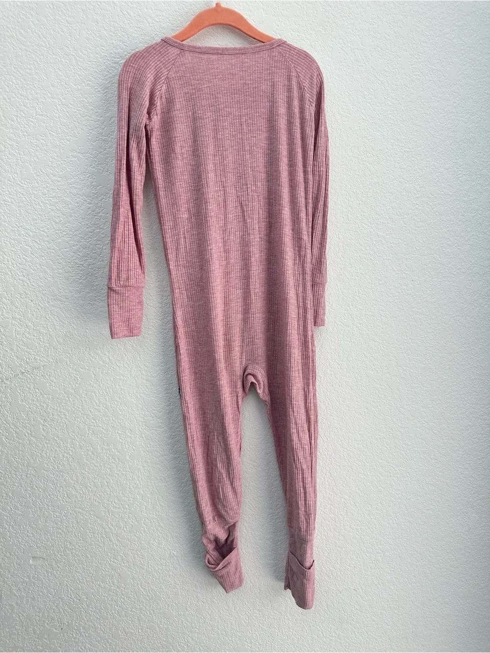 Little Sleepies Heather Mauve Ribbed Zippy Bamboo Pajamas Romper Sleeper 3T