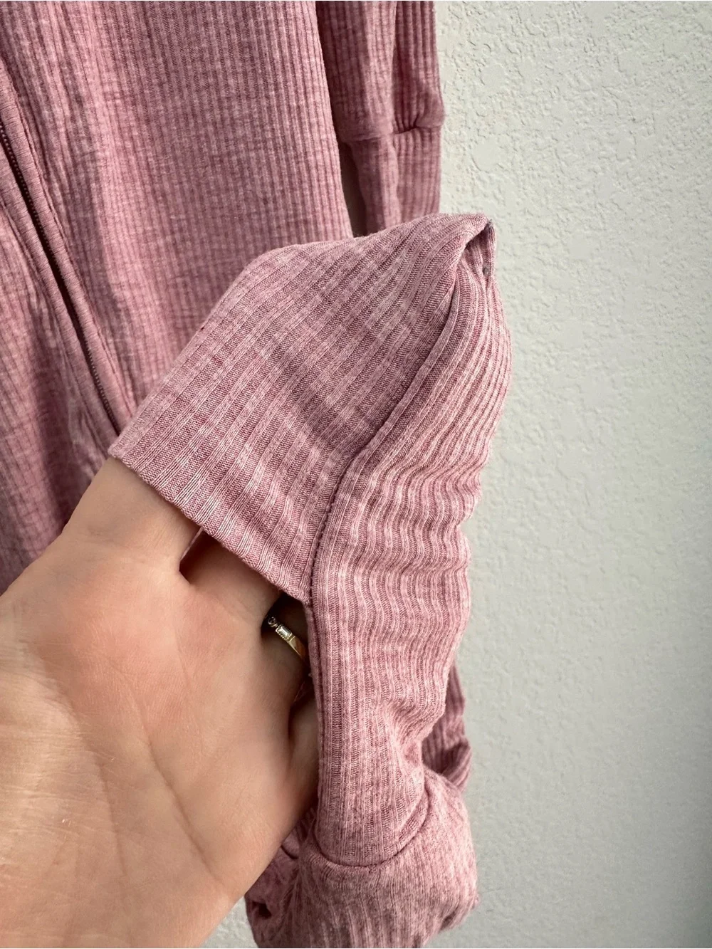 Little Sleepies Heather Mauve Ribbed Zippy Bamboo Pajamas Romper Sleeper 3T