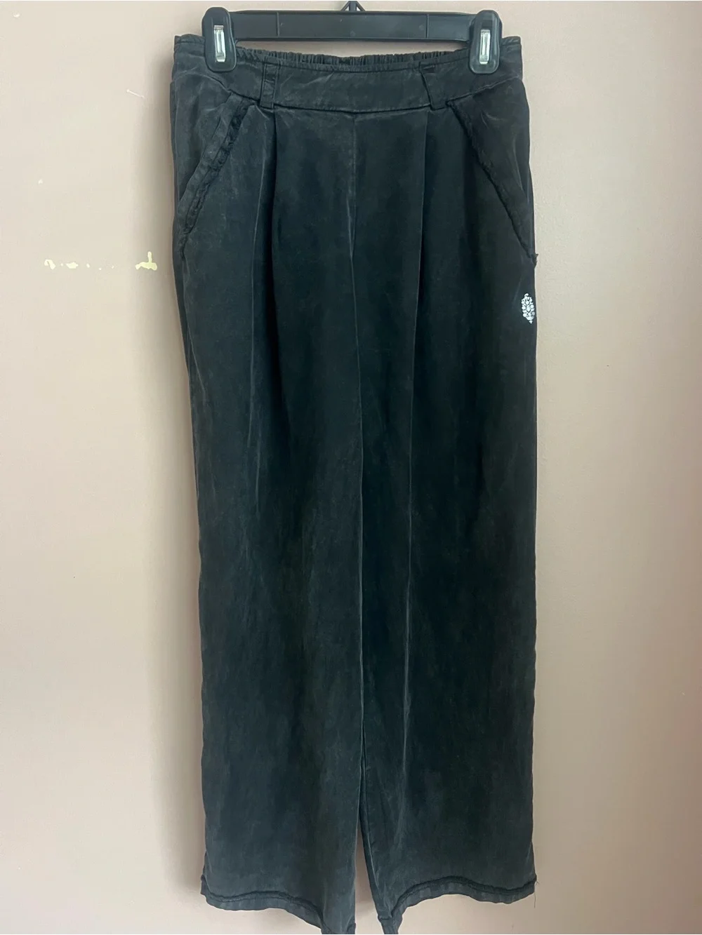Free People reform pants Washed Black Wide-Leg Pants