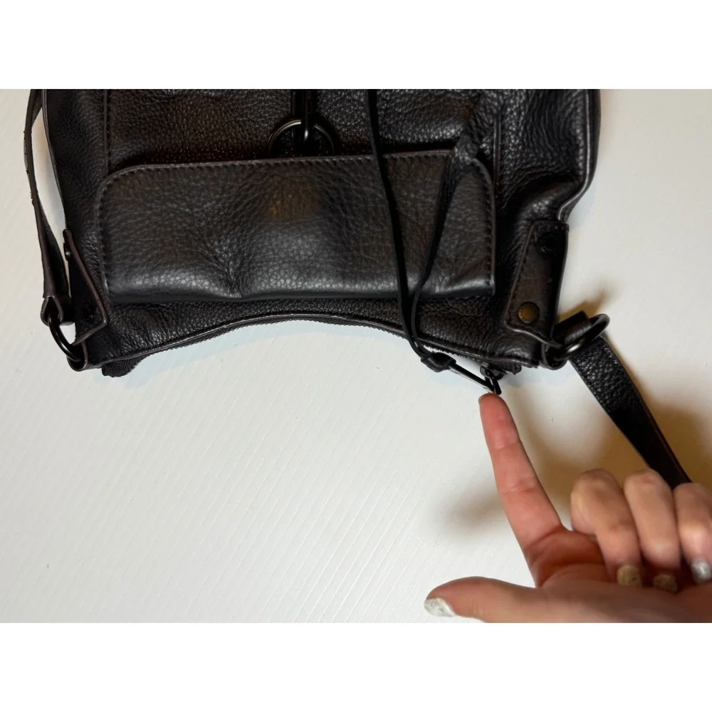 Aimee Kestenberg Essex Crossbody Bag Black Pebbled Leather Adjustable Strap