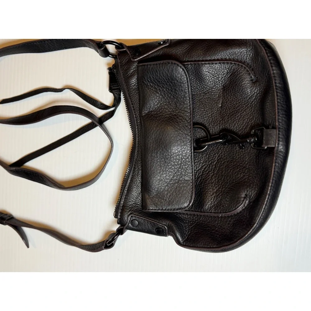 Aimee Kestenberg Essex Crossbody Bag Black Pebbled Leather Adjustable Strap