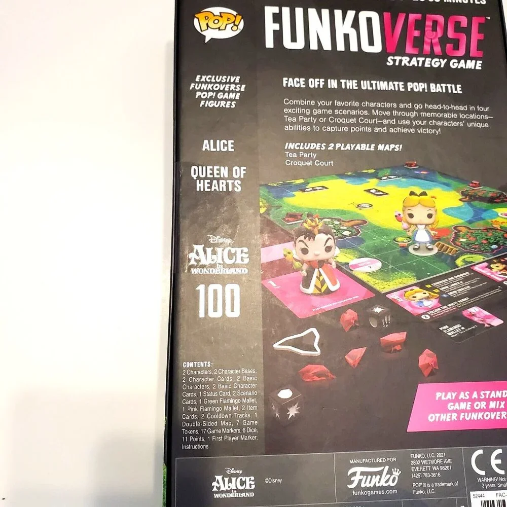Pop! FUNKOVERSE Alice In Wonderland Strategy Board Game With 2 Characters NEW