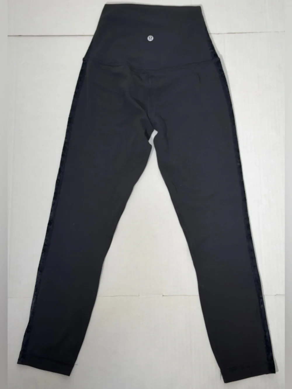 lululemon athletica Black Leggings with Velvet Side Panel