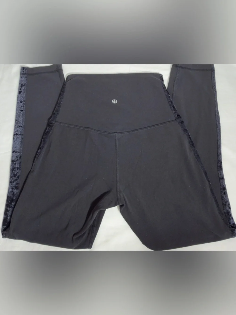 lululemon athletica Black Leggings with Velvet Side Panel