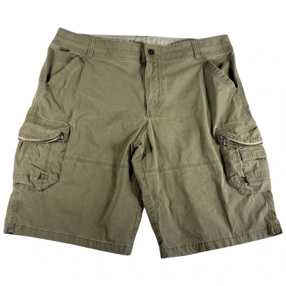 Kuhl Cargo Shorts Men's 40 Olive Green Pockets Rugged Durable Workwear Hiking