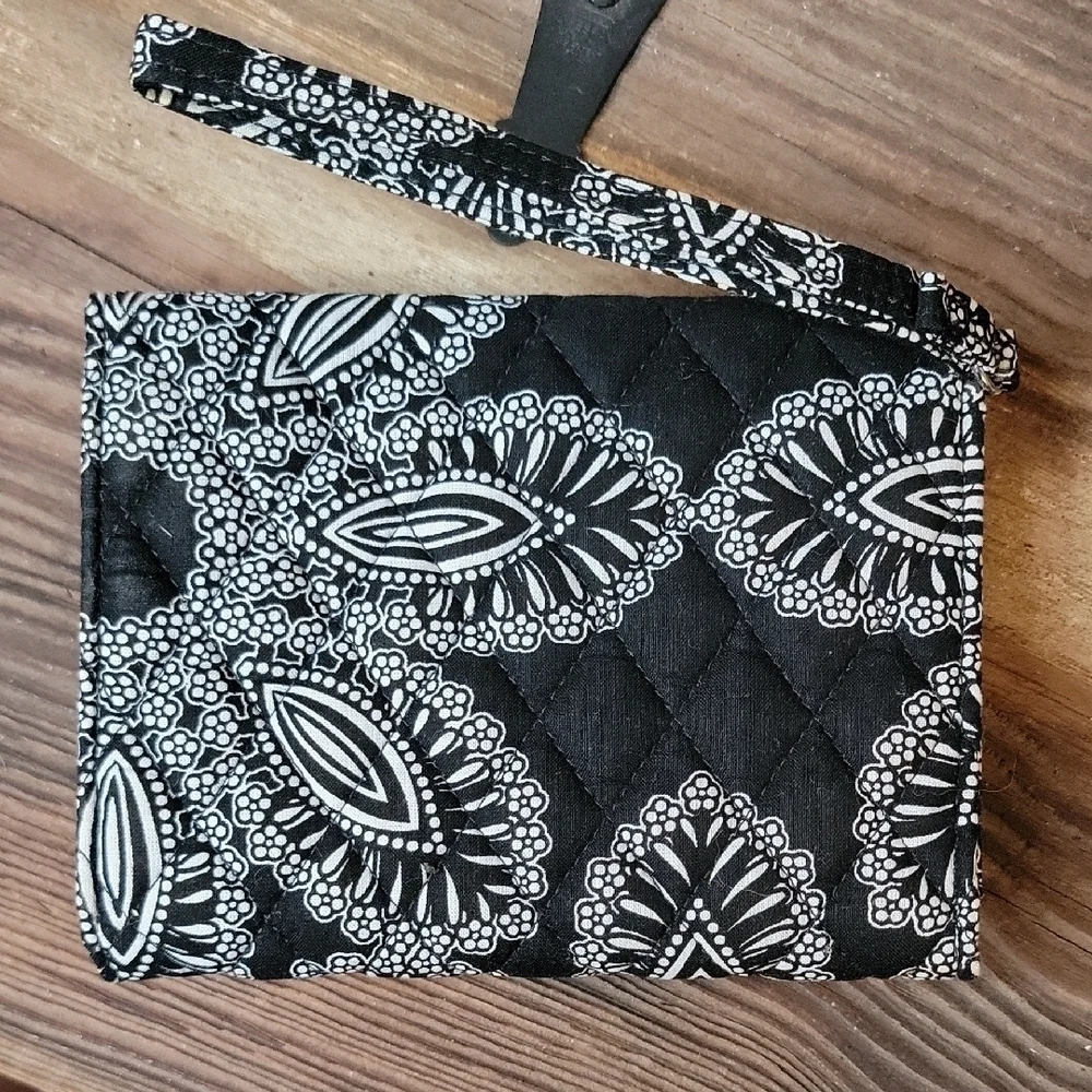 Vera Bradley Black and White Paisley Clutch