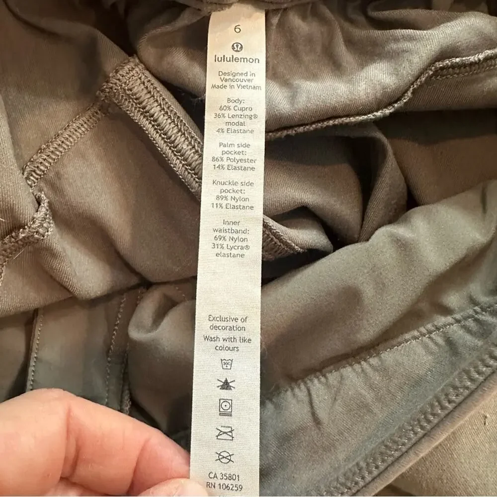 Lululemon Dynamic Days Gray Sage Cupro Modal Athleisure Trouser Pants size 6