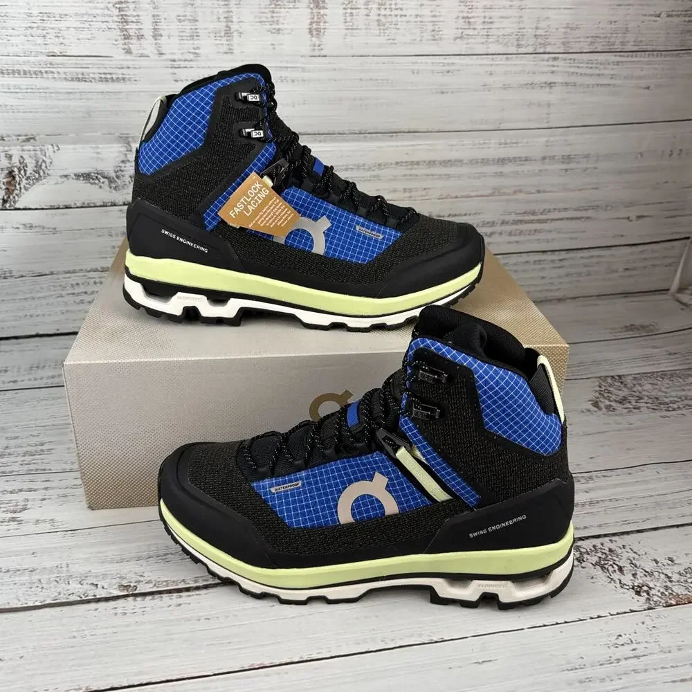 On Cloudalpine Waterproof Womens US 10 Hiking Boots Black Blue