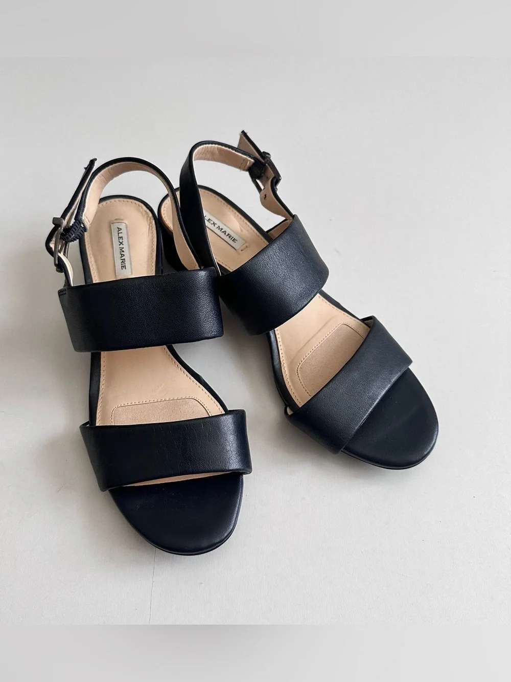 Alex Marie Navy Blue Sandal Low Heels Size 6.5