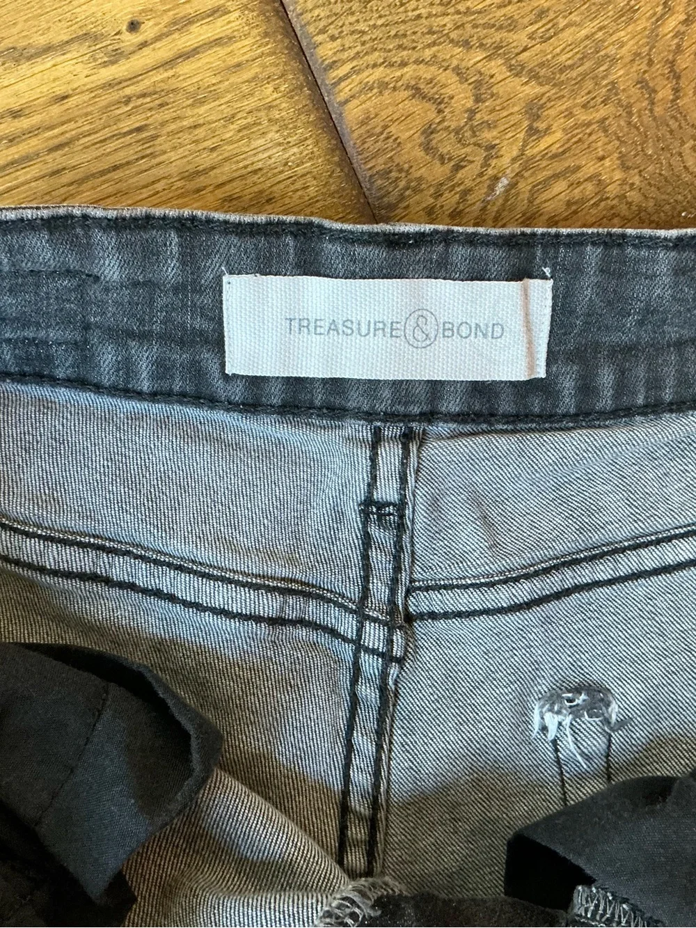 Treasure & Bond Distressed Charcoal Gray Denim Shorts