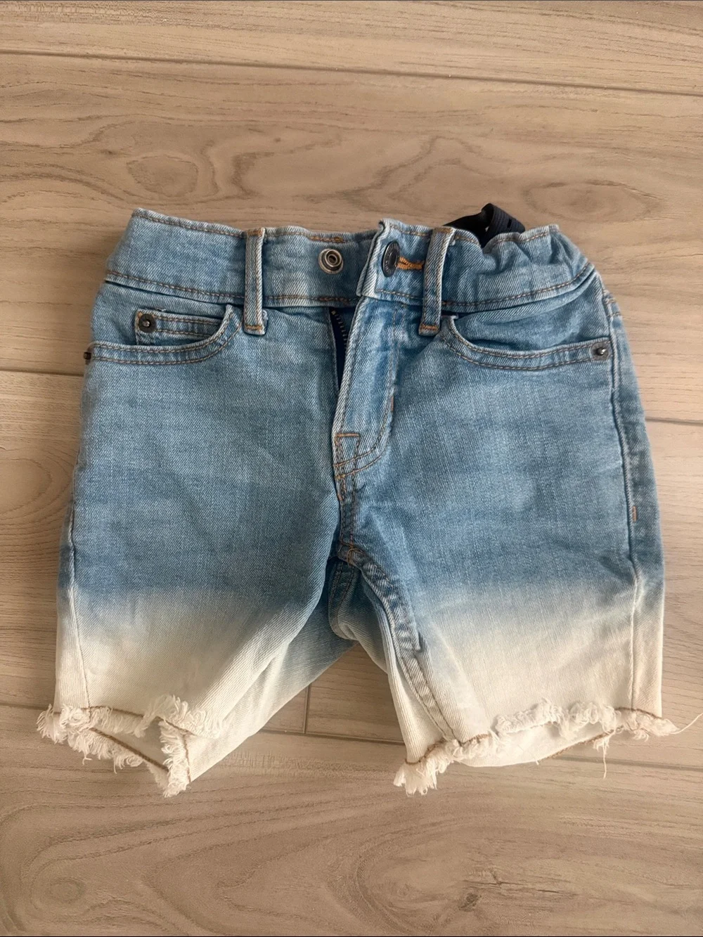 Kids Ombre Light Blue and White Denim Shorts