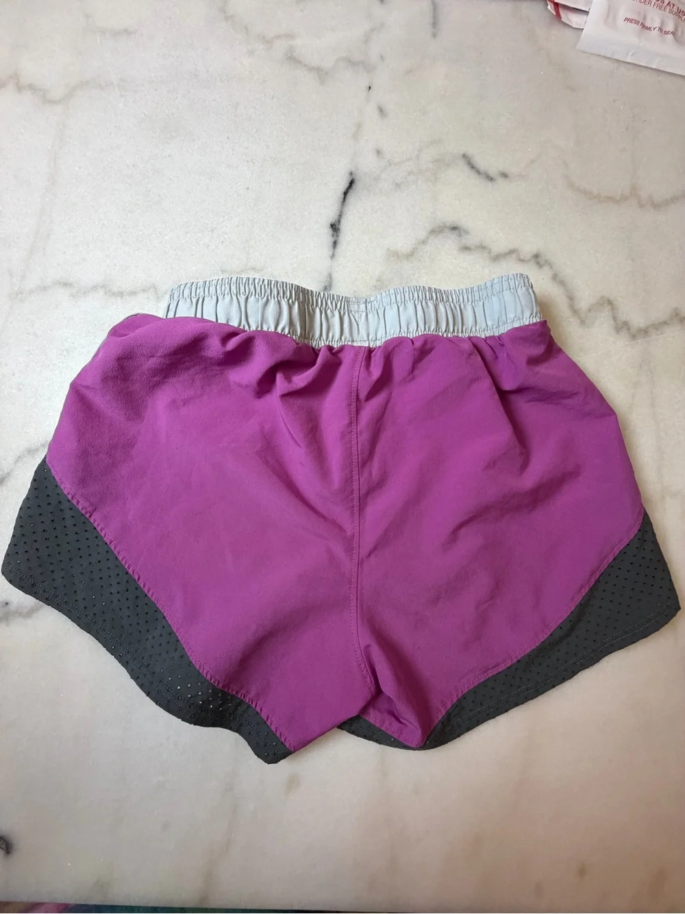 Under Armour Girls Purple and Gray Athletic Shorts
