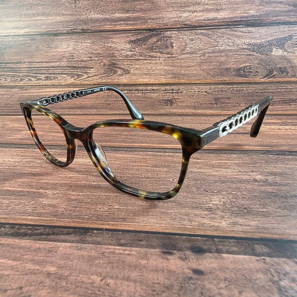 Guess Women's Tortoise‎ Chain Link Frame Eyeglasses 53-17-145