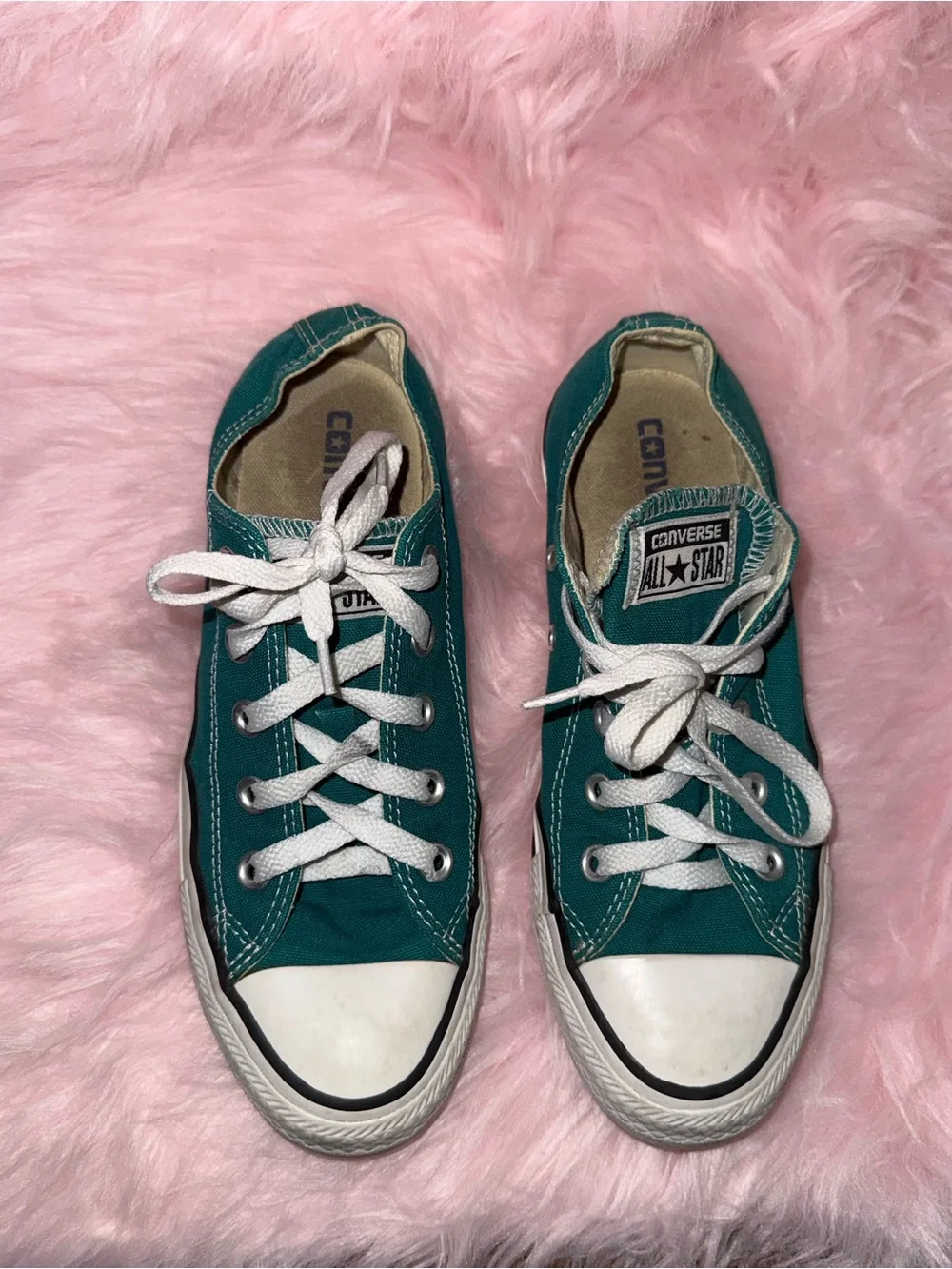 Converse All Star Deep Teal Low-Top Canvas Sneakers—Size: 6