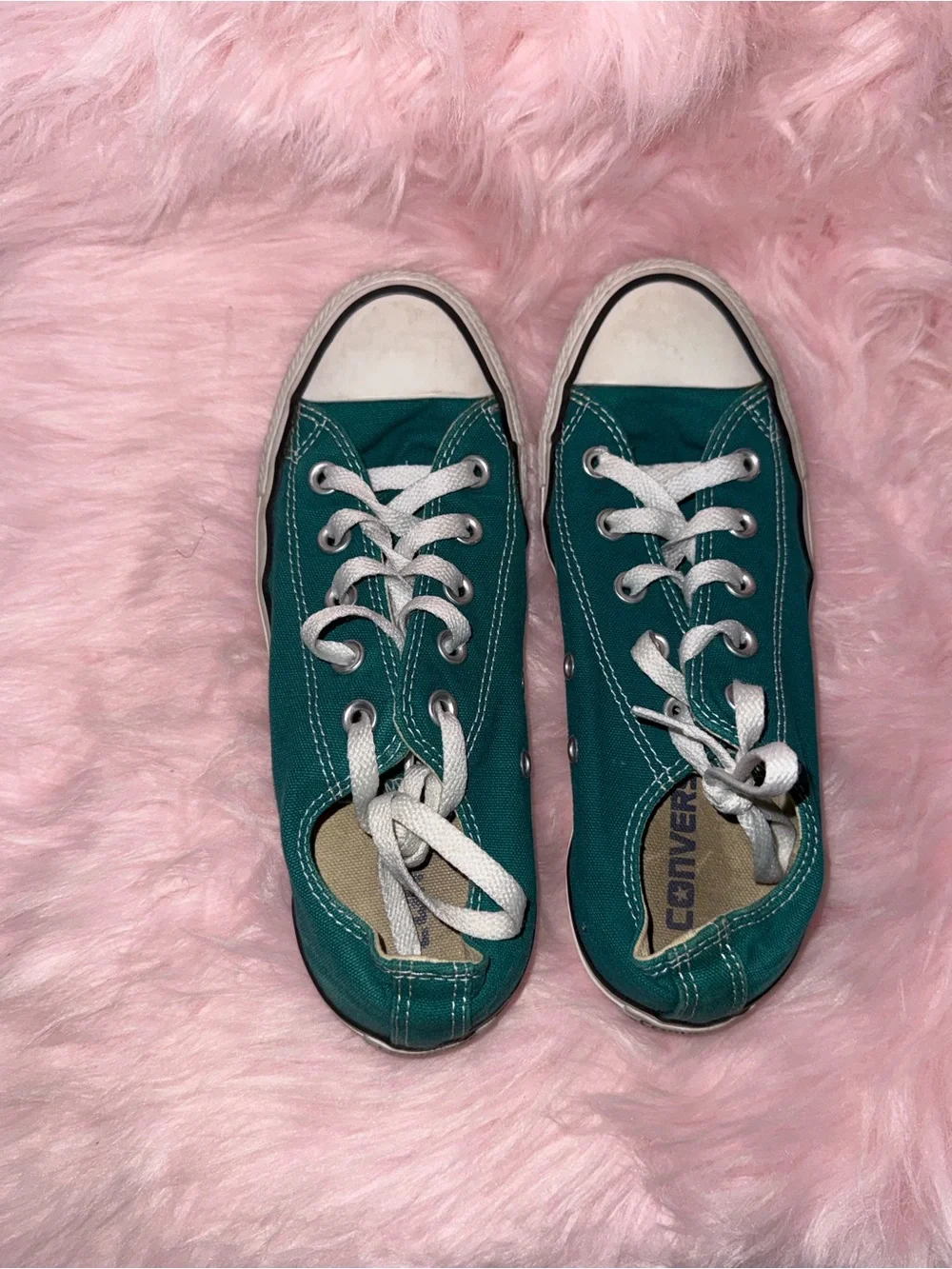 Converse All Star Deep Teal Low-Top Canvas Sneakers—Size: 6