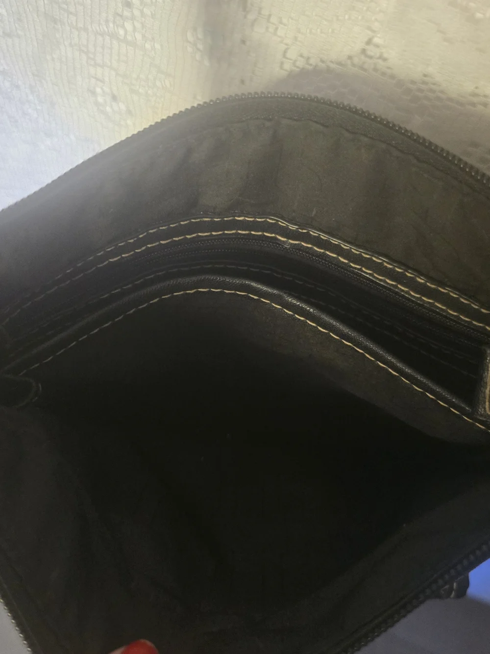 Rosetti Black Faux Leather Crossbody Organizer Bag Silver Hardware