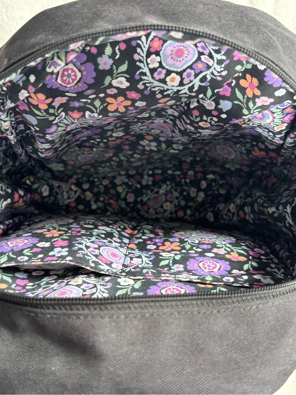Vera Bradley Black Everyday Backpack with Floral Trim
