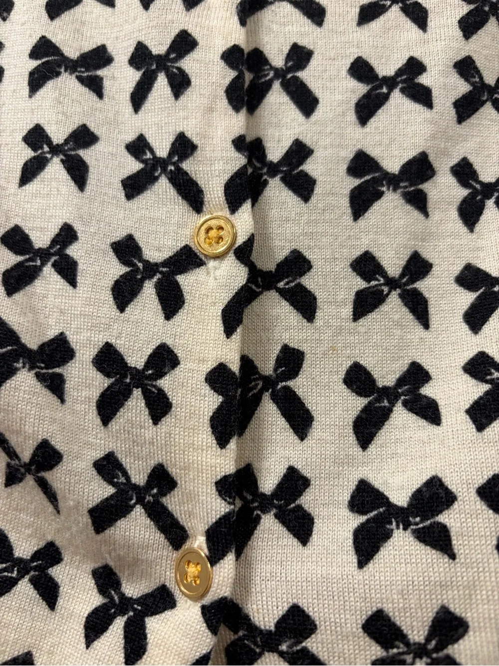 J. Crew Jackie Bow Print Lightweight Wool Cardigan