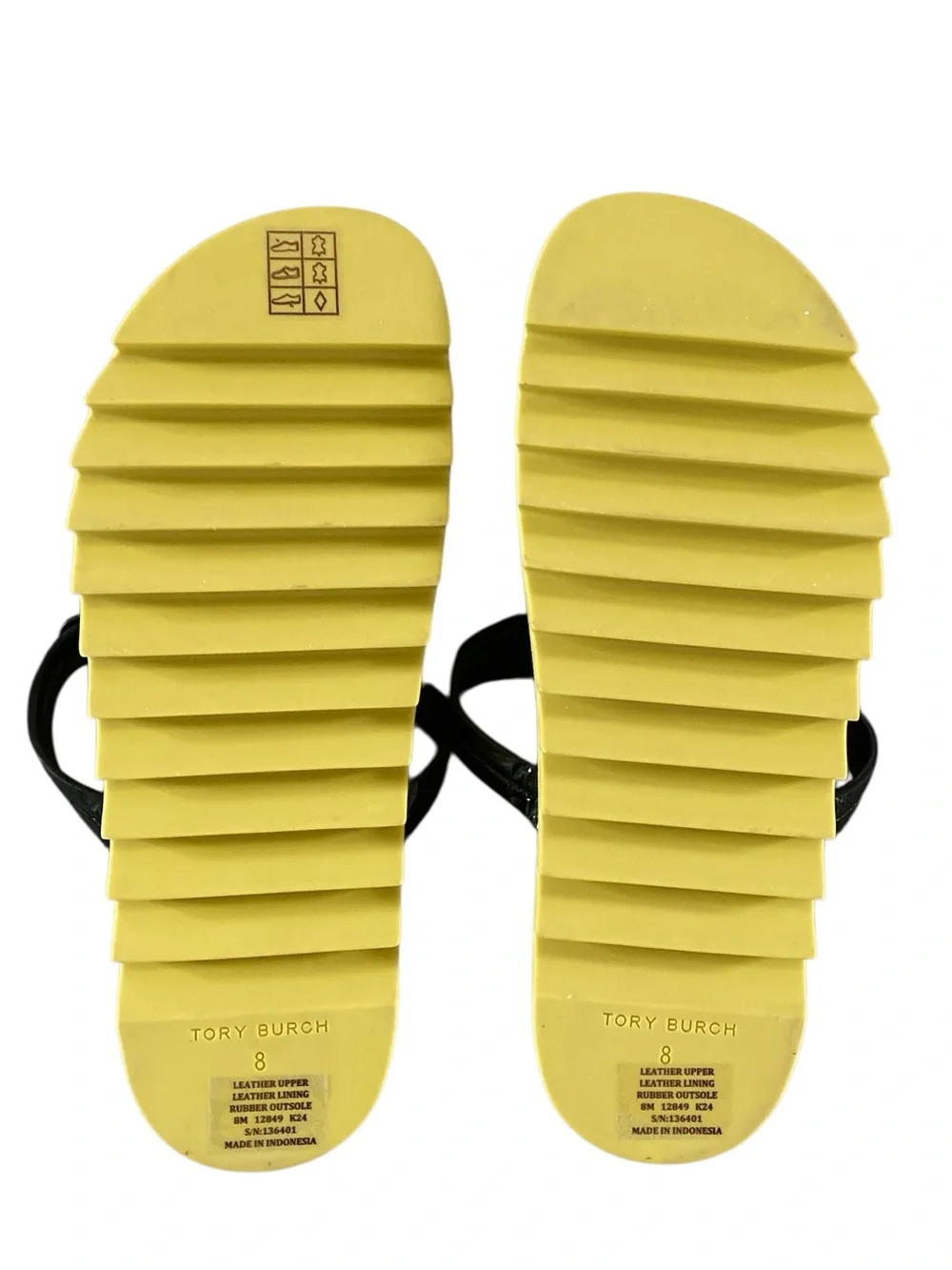 Tory Burch Miller Cloud Lug Sandal NWT Black Patent Leather Logo Cutout Slide