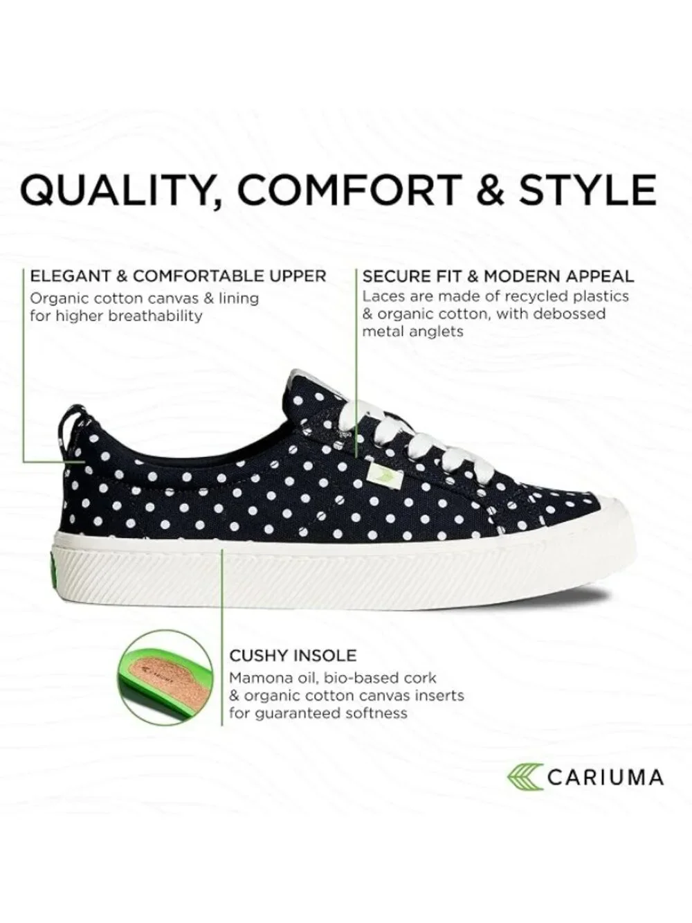 Cariuma OCA Low Canvas Sneakers 100% Vegan Lightweight Sustainable Women's 7