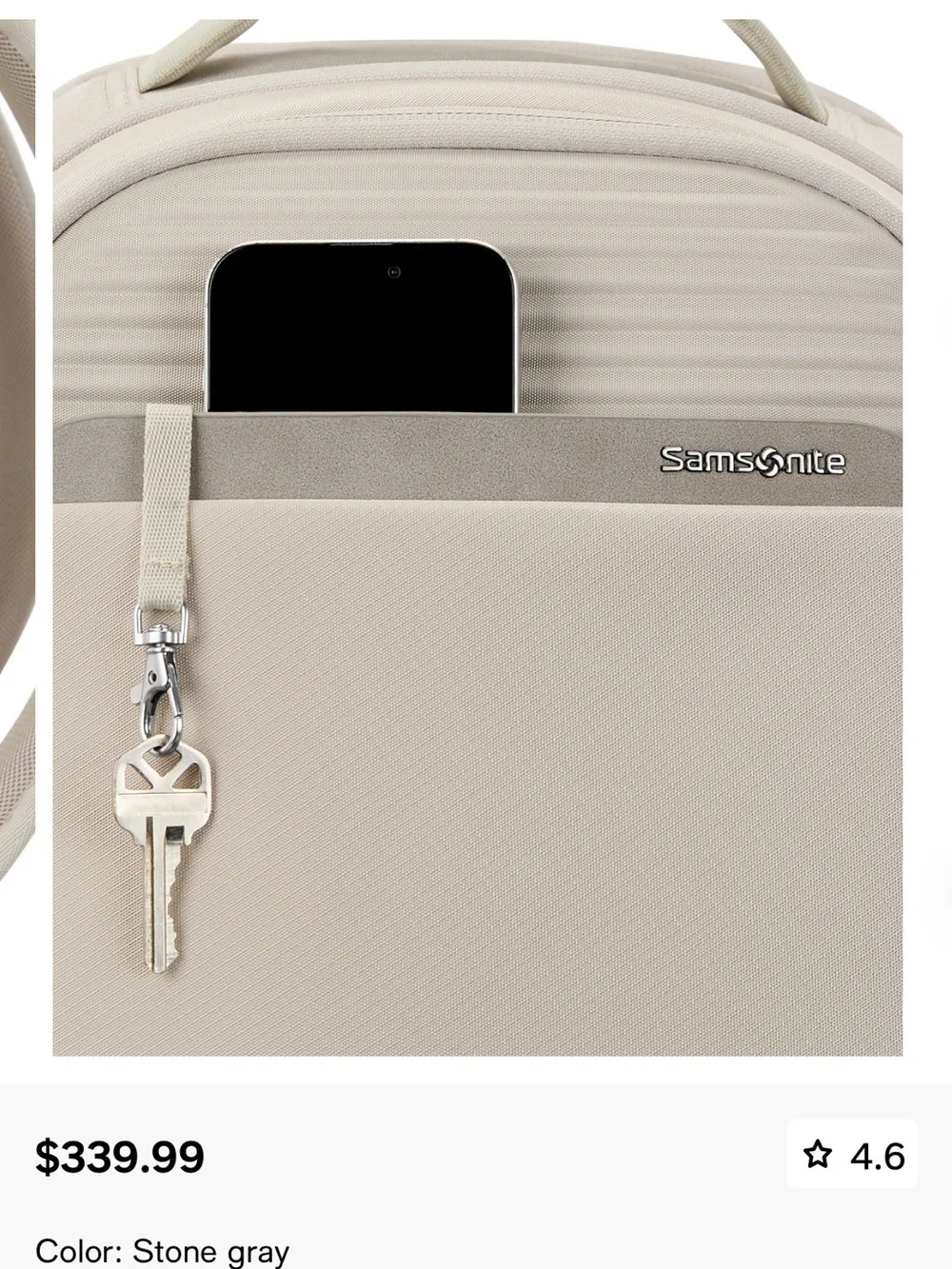 New with Tags!!!! Samsonite Stone Gray Paralux Everyday Backpack