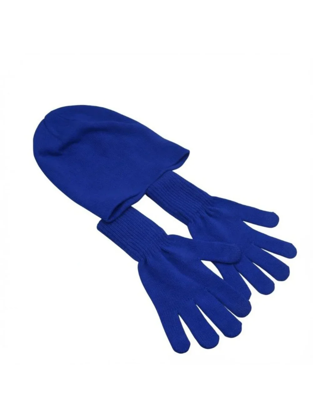 The Easy Life Knit Beanie Hat Gloves Set Royal Blue Winter Warm Unisex New S M