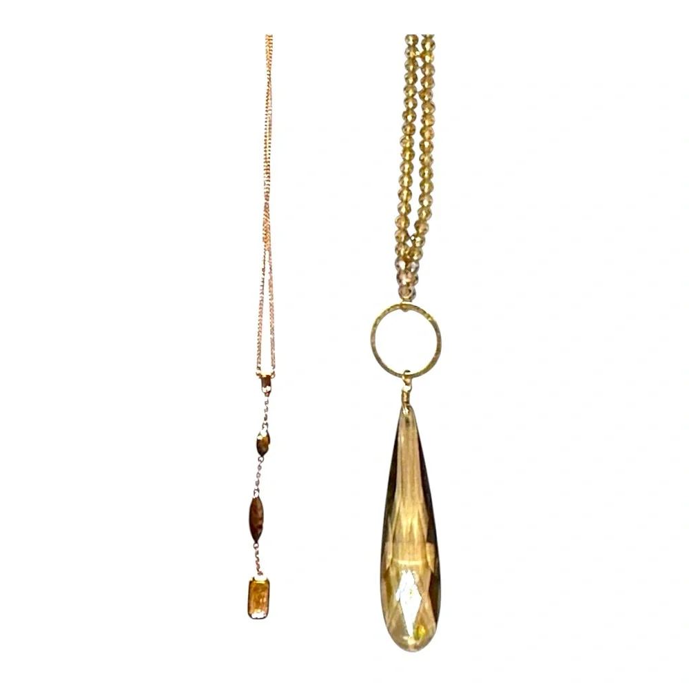 Bundle of 2 gold tone necklaces - Color Street & unmarked Women’s jewelry