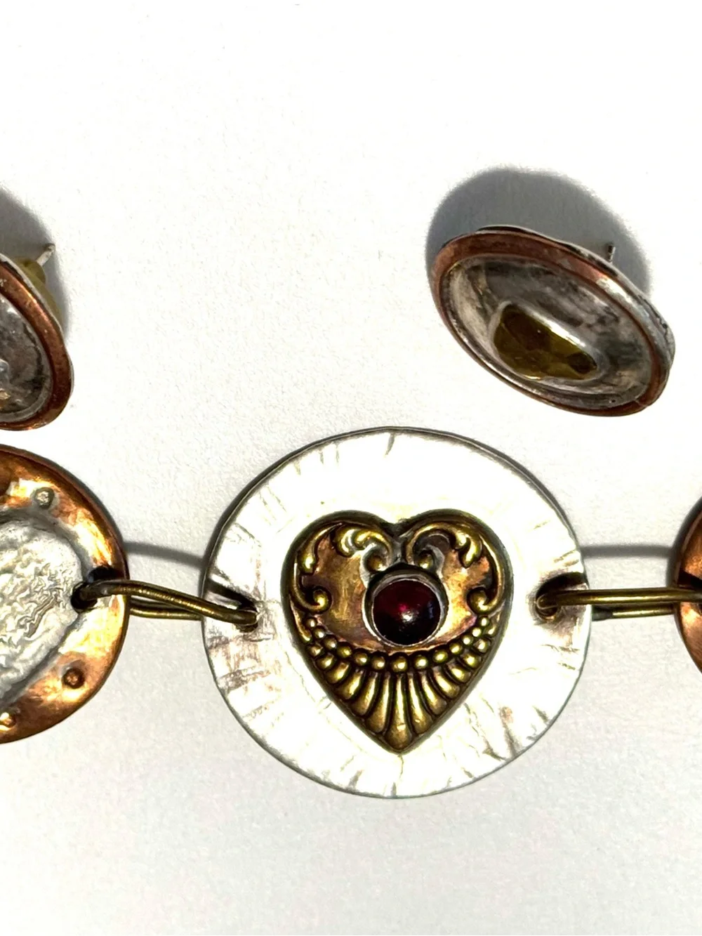 ROBIN LEE BECKER HAND CRAFTED ARTISAN DESIGNER BRACELET AND EARRINGS HEARTS X O