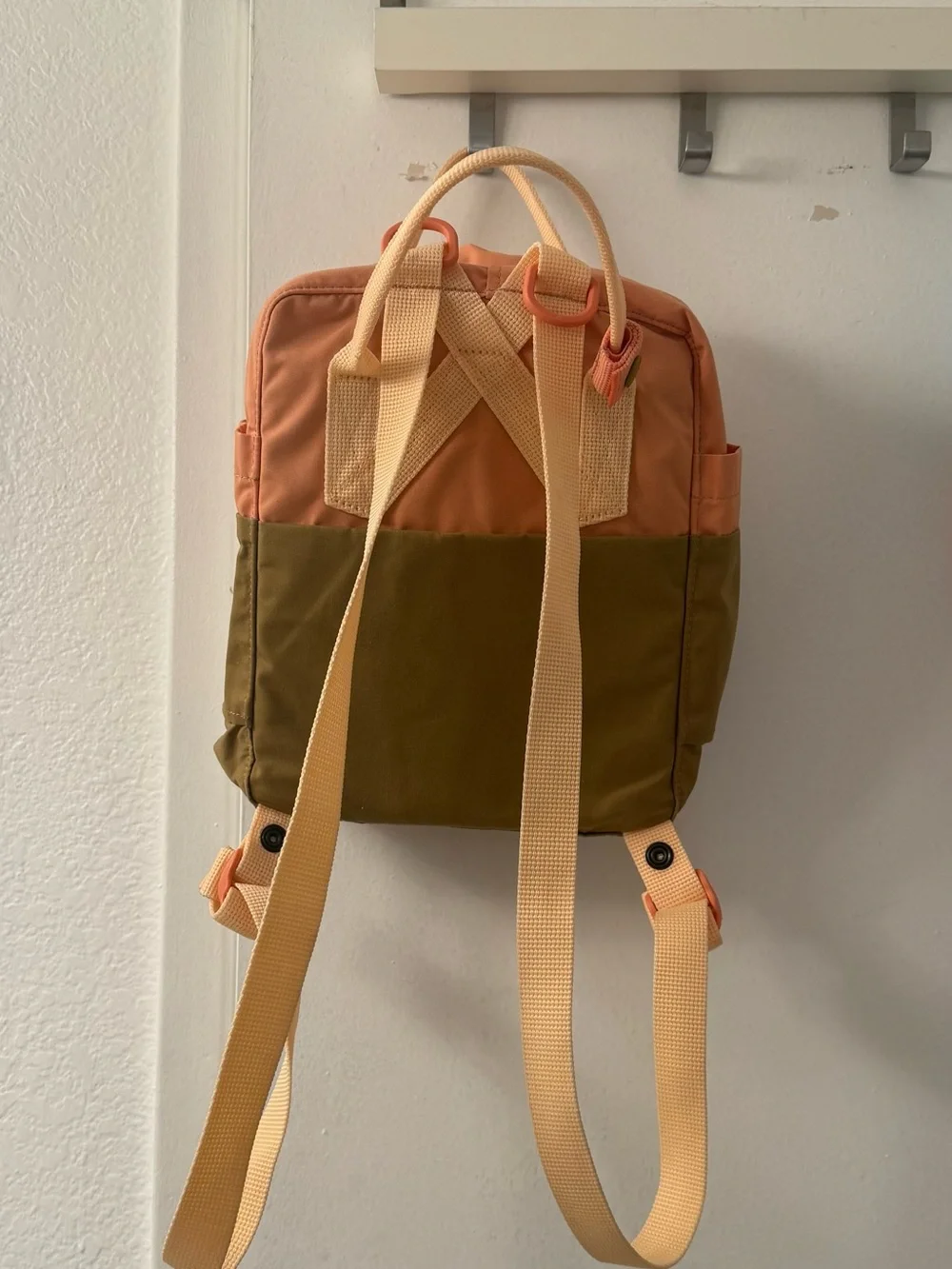 Fjallraven Kanken Mini Two-Tone Peach and Olive Backpack