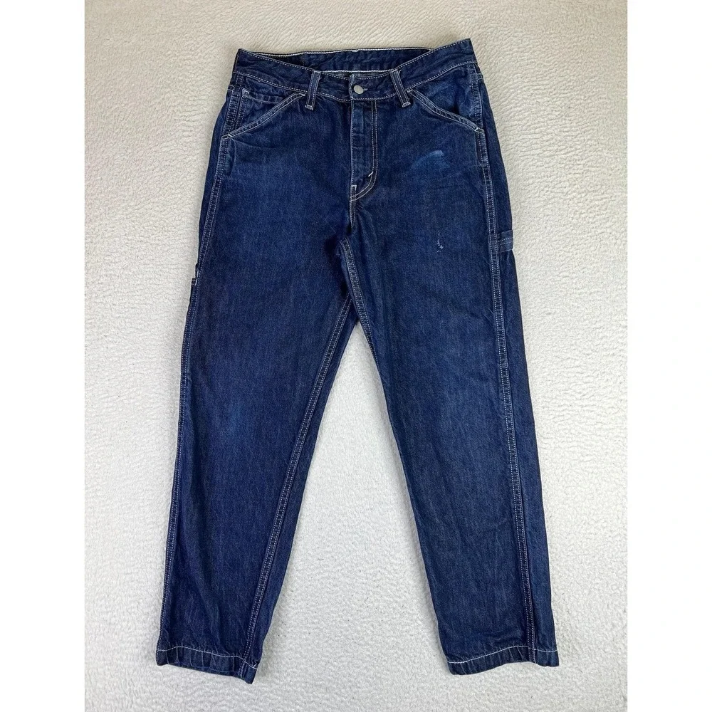 Levis Jeans Mens 30x30 Blue Relaxed Tapered Carpenter Utility Zip Fly Denim