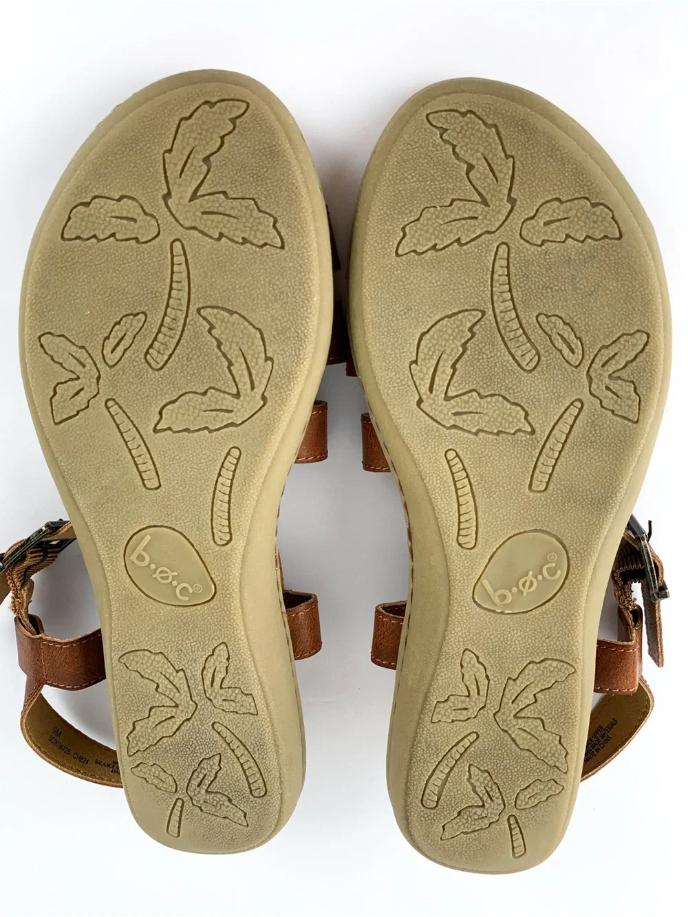 b.o.c. Born Concepts brown faux leather slingback sandals women’s size 9