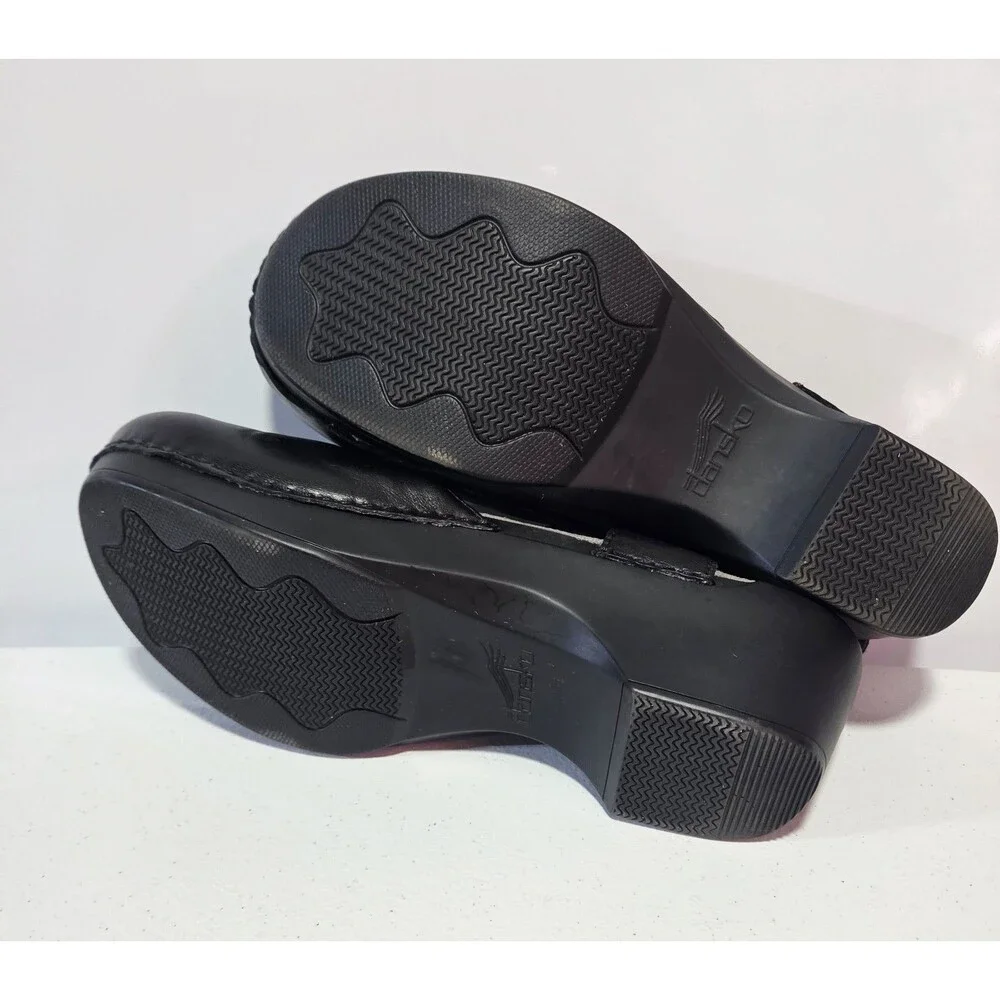 Dansko Sam Mary Jane Closed Toe Sandals Black Leather EU41 US 10.5-11