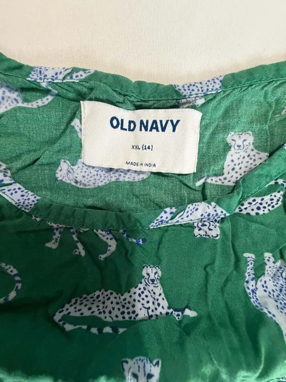 Old Navy green cheetah