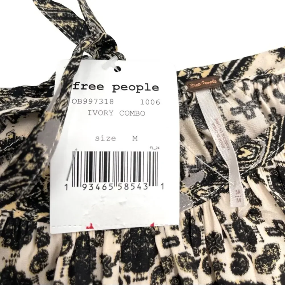NEW - Free People Midsummer’s Day tunic tank top in Ivory Combo size MEDIUM