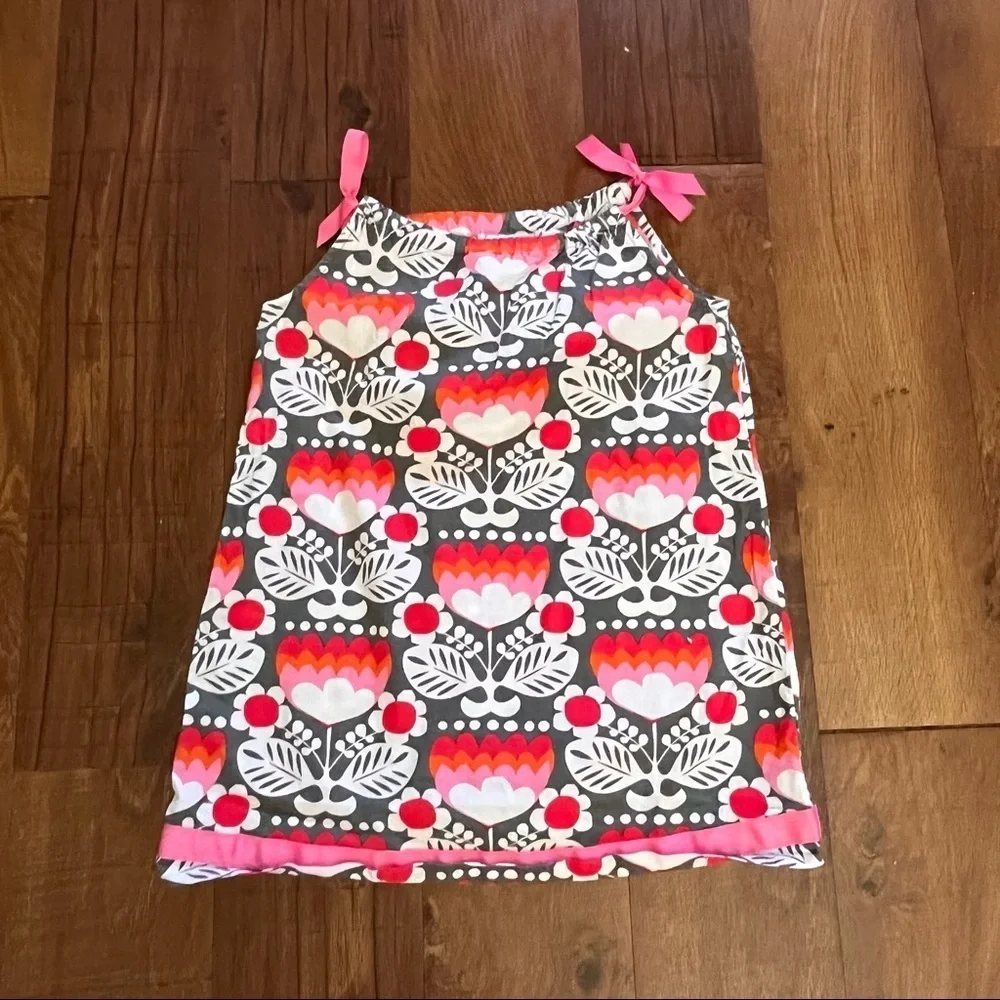 Hanna Andersson girls pillowcase dress ribbons Sz 100/4 lightweight cotton