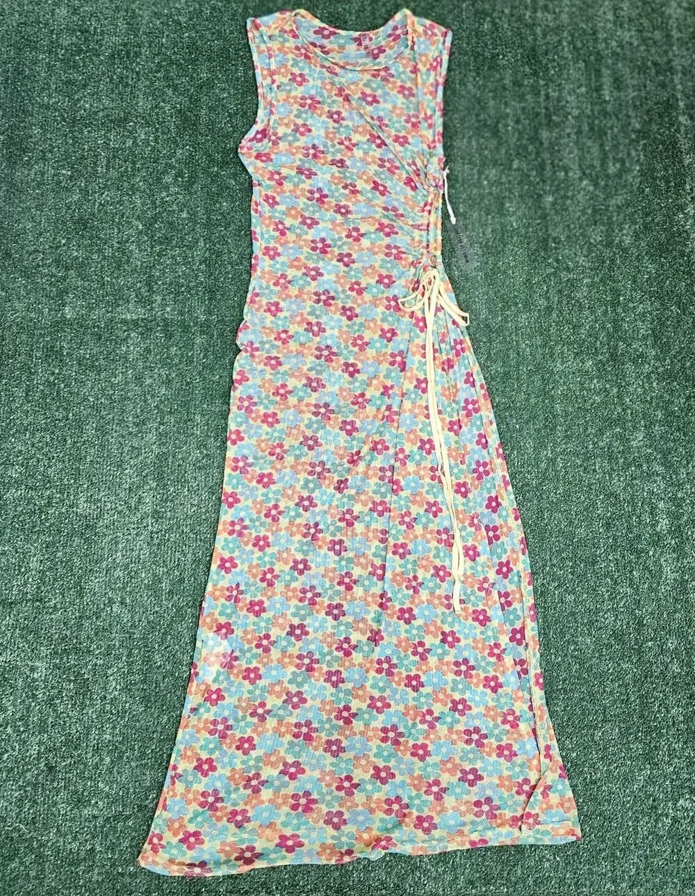 NWT Forever 21 Cover up Dress Womens L Floral Slit Open Side