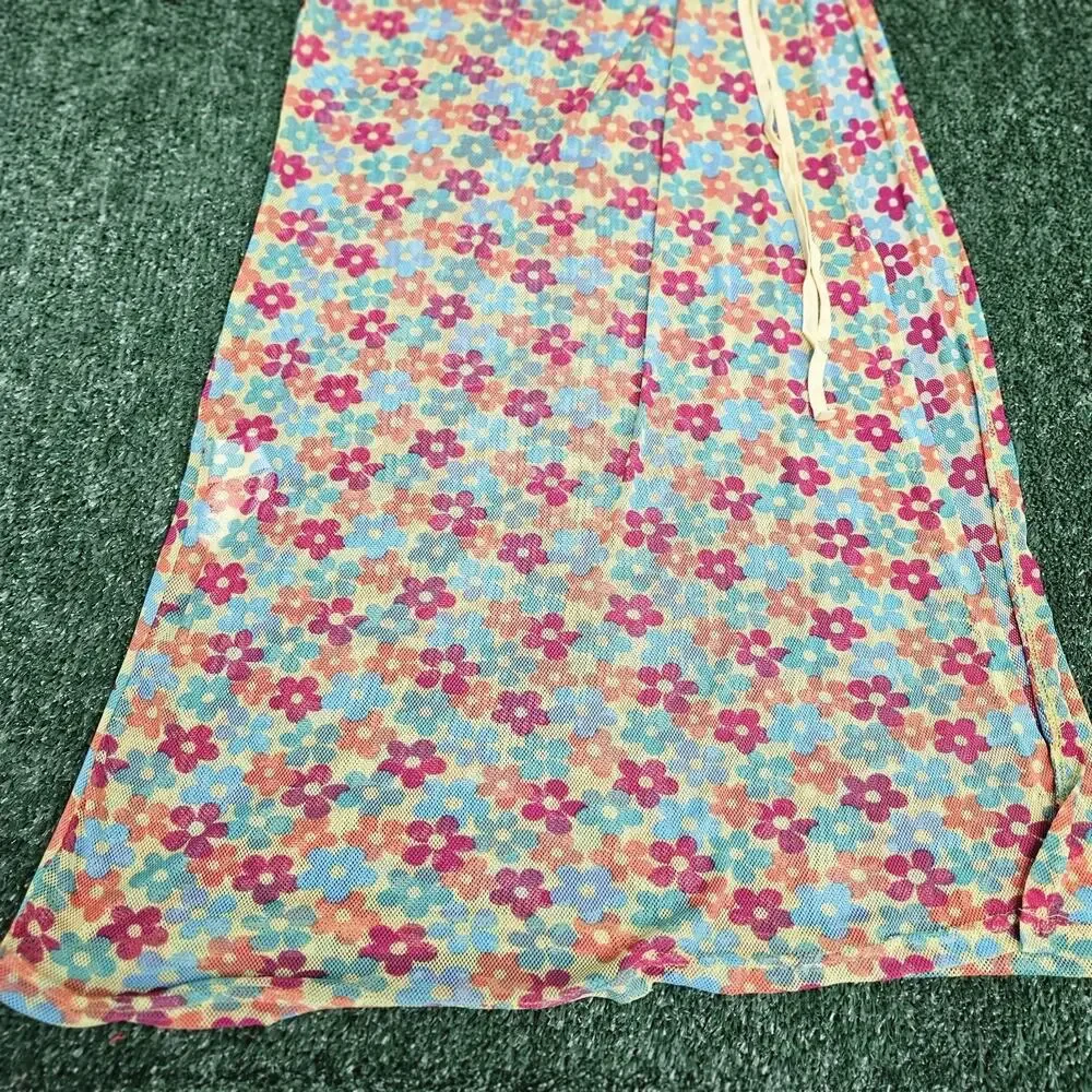 NWT Forever 21 Cover up Dress Womens L Floral Slit Open Side