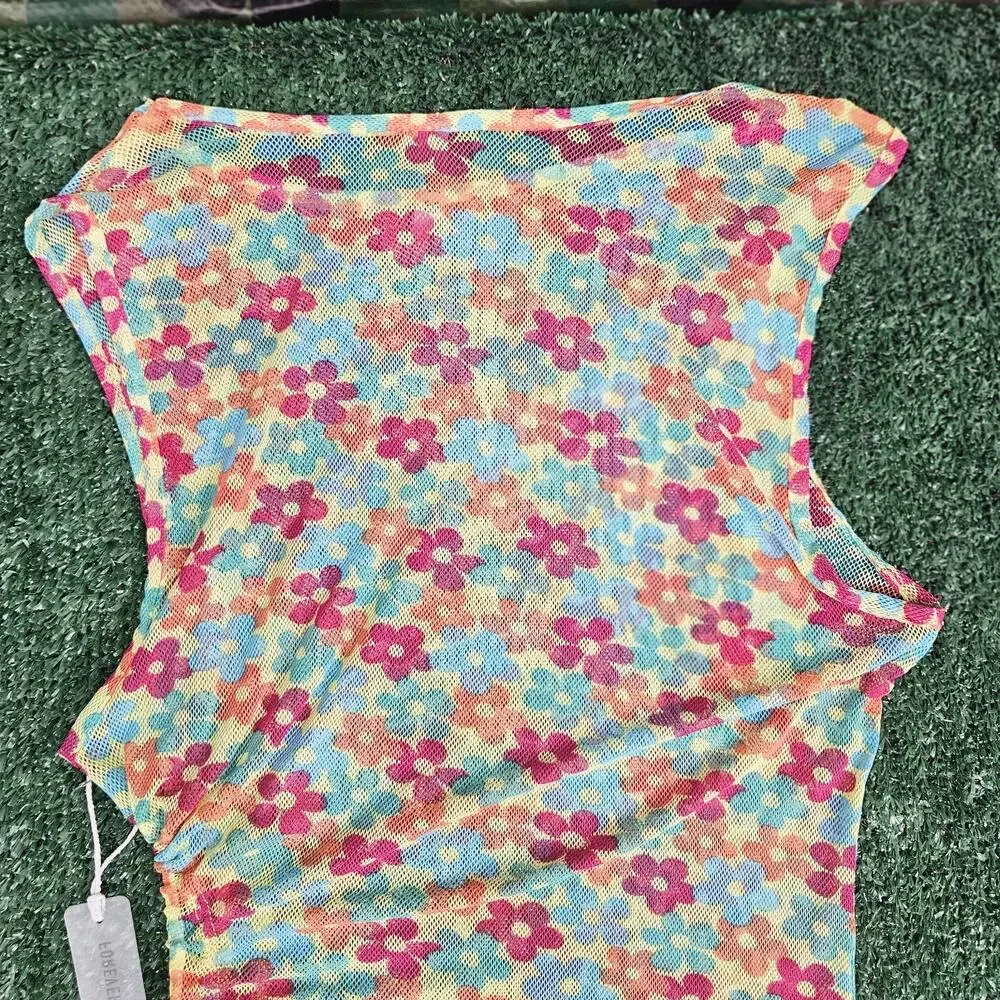 NWT Forever 21 Cover up Dress Womens L Floral Slit Open Side