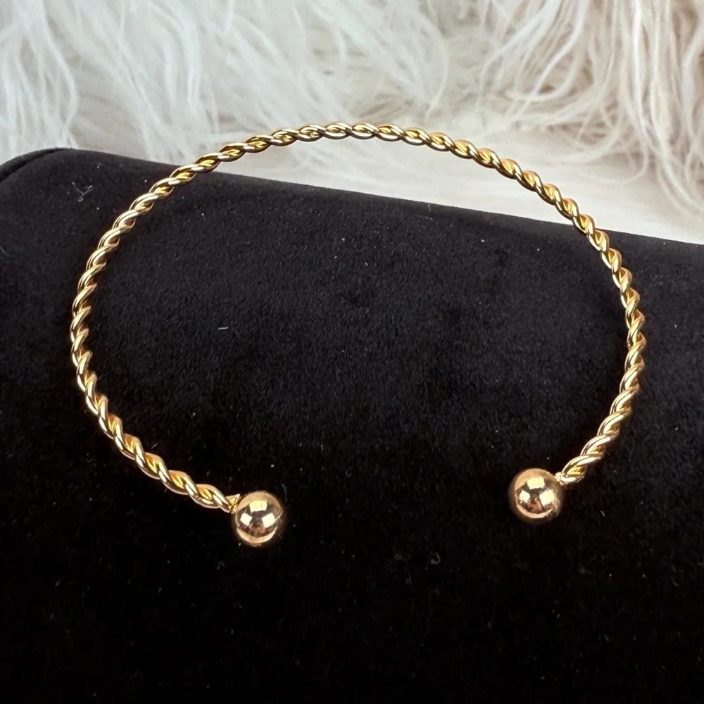 Elegant Goldtone Thin Stacking Cuff Bracelet