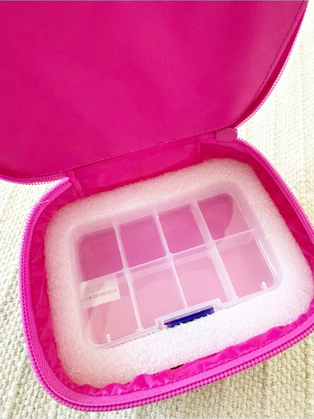 Trina Turk Travel Pill Case with 8-Compartment Tray Pink Floral