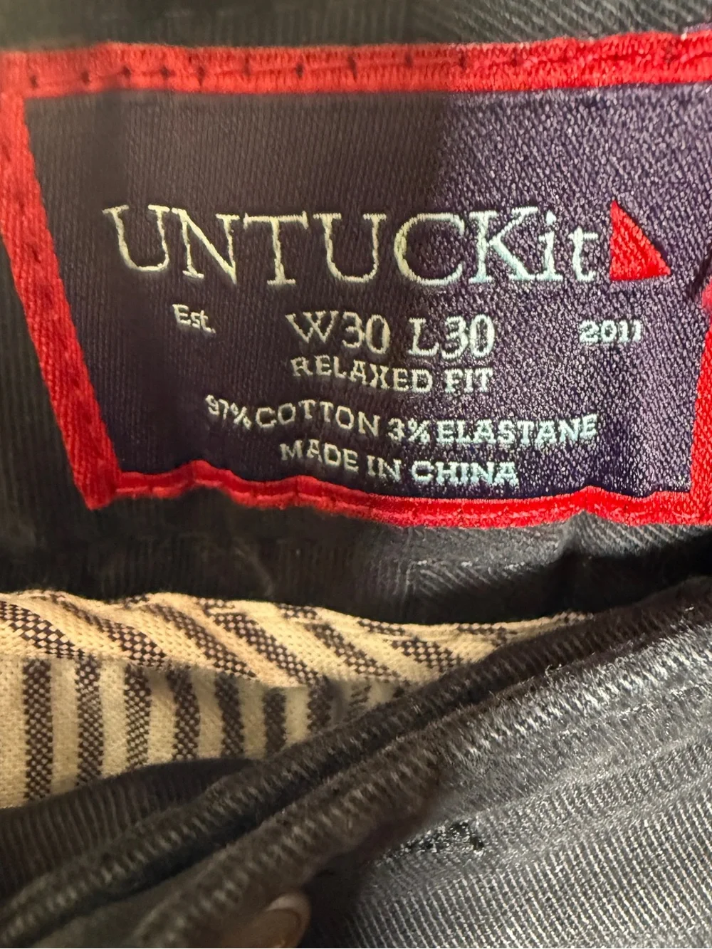 UNTUCKit Men's Black Straight Jeans 30x30
