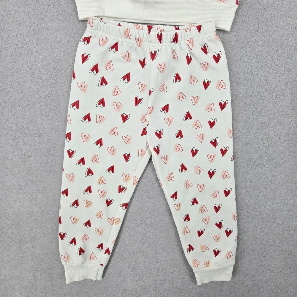 Lila & Jack 4T Heart Print Sweatshirt Jogger Set Girls Coquette Valentines Day