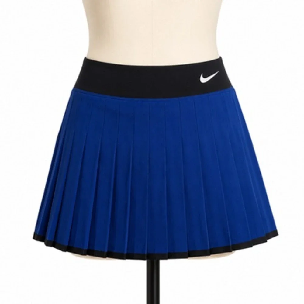 Nike Skort Womens Large Blue Dri-FIT Pleated Tennis Power Built In Shorts NWT